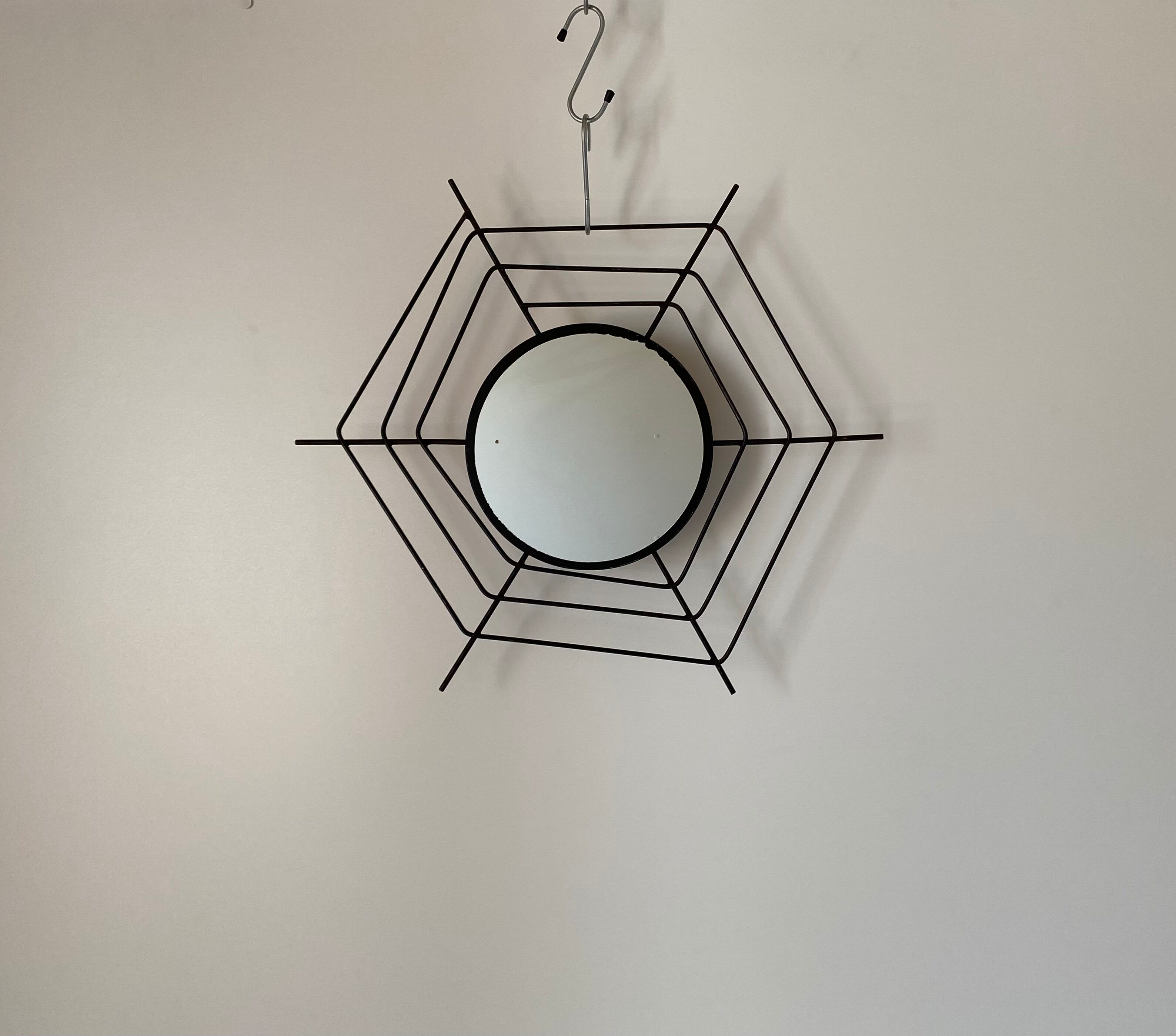 1960s vintage spiderweb wall mirror, 64 cm