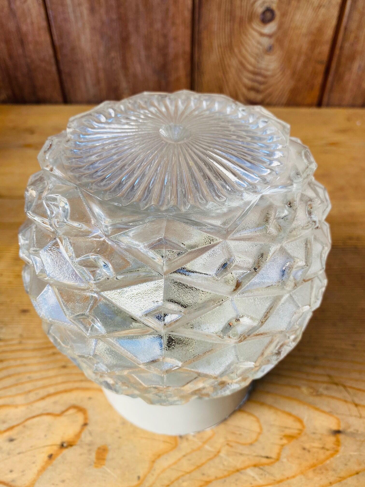 Old molded glass wall lamp