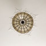 Hanging lamp in mother-of-pearl and vintage brass