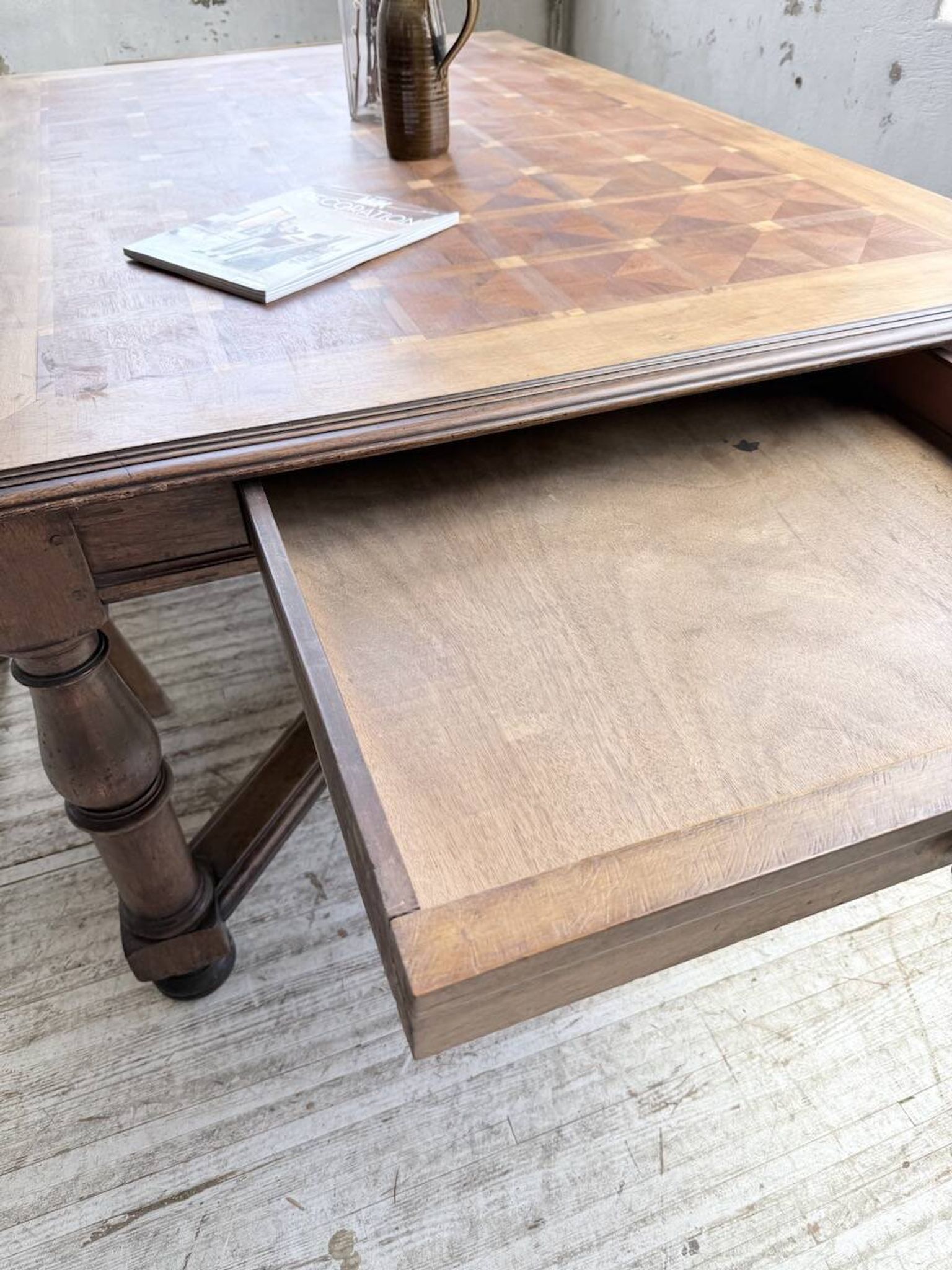 Table chêne style Louis XIV 1900