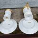 Two Limoges Porcelain Cups, White & Gold