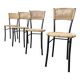 Chaises de salle à manger vintage en osier, années 1980 - lot de 4