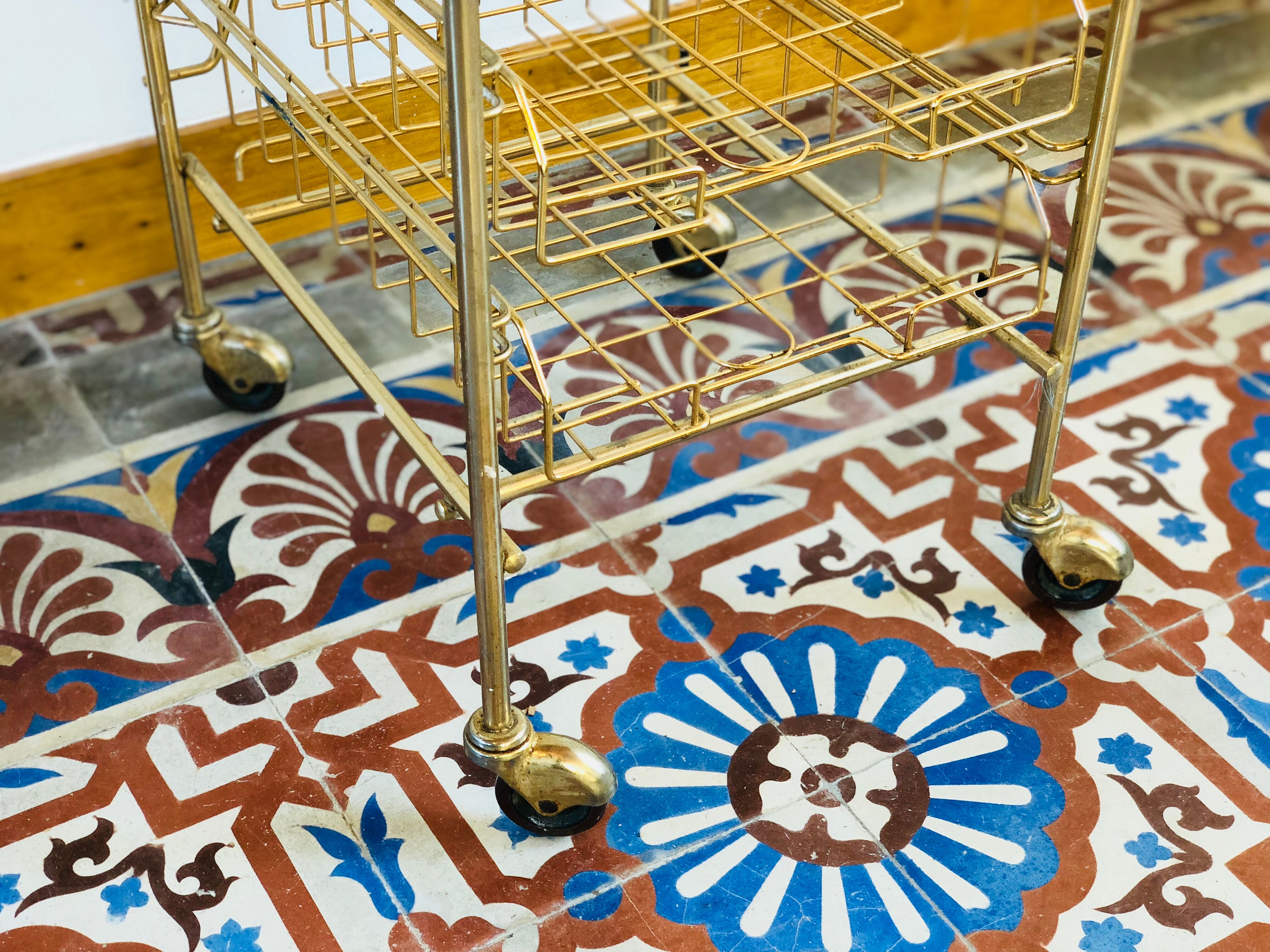 1950 Golden brass paper serving