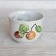 Small vintage white earthenware bowl - Fruit slip decor
