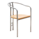 Chaise vintage en bois claire et pieds chromés
