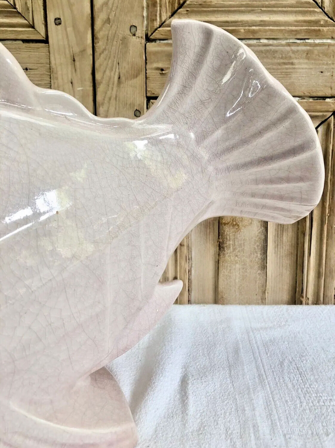 Cracked ceramic fish Art Deco Le Jan