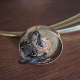 Pair of brass and perforated metal wall lights, wall sconce, decorative