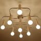 Large Space Age gilded ceiling light from Leola