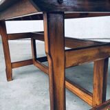 Patinated Wood Garden Table, 1970s