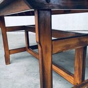 Patinated Wood Garden Table, 1970s