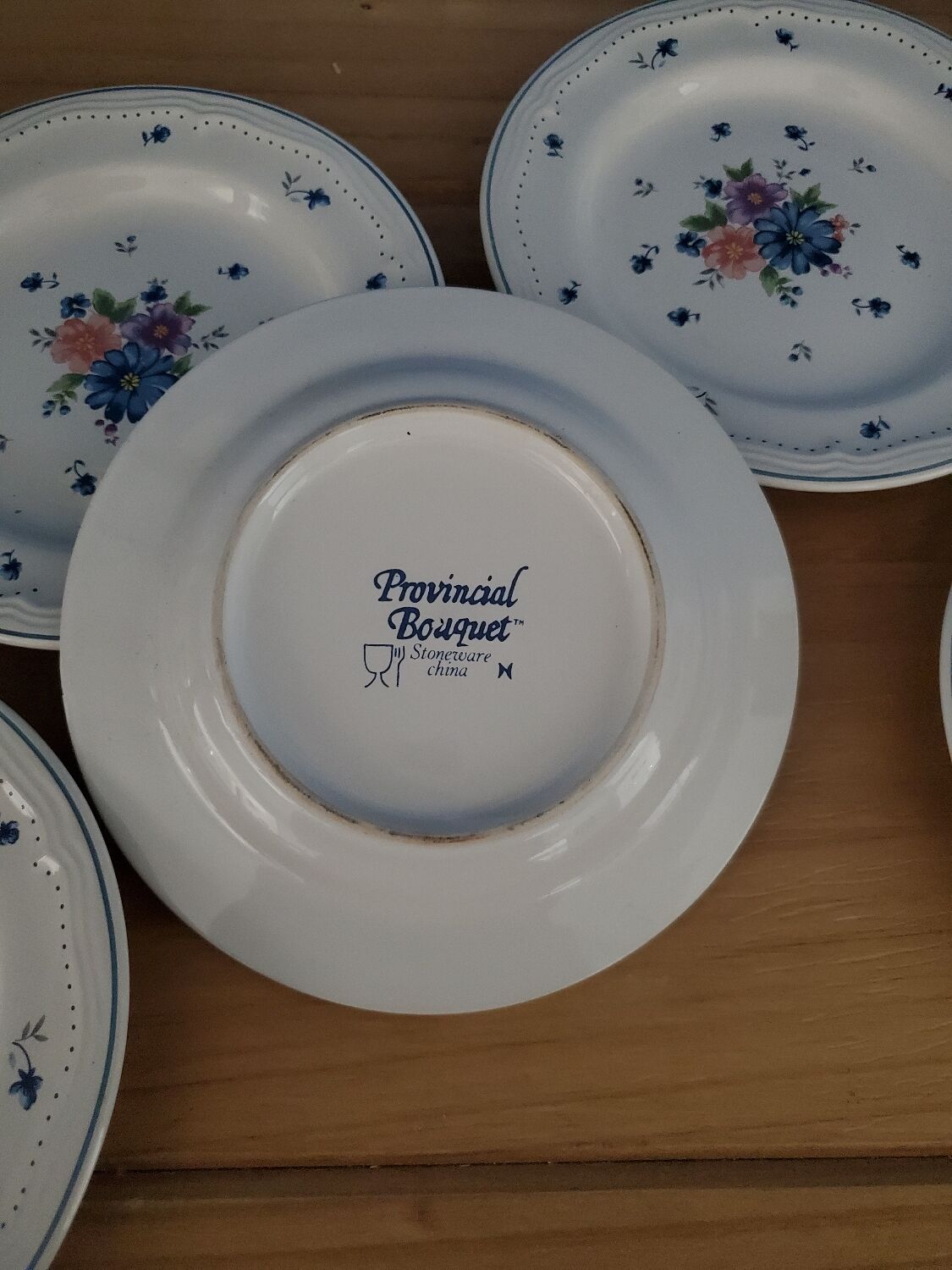 Lot 5 plates for dessert provincial bouquet