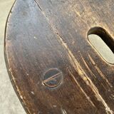 Brutalist oak shepherd tripod stool