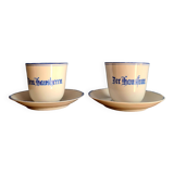 Set of two cups and saucer art deco style