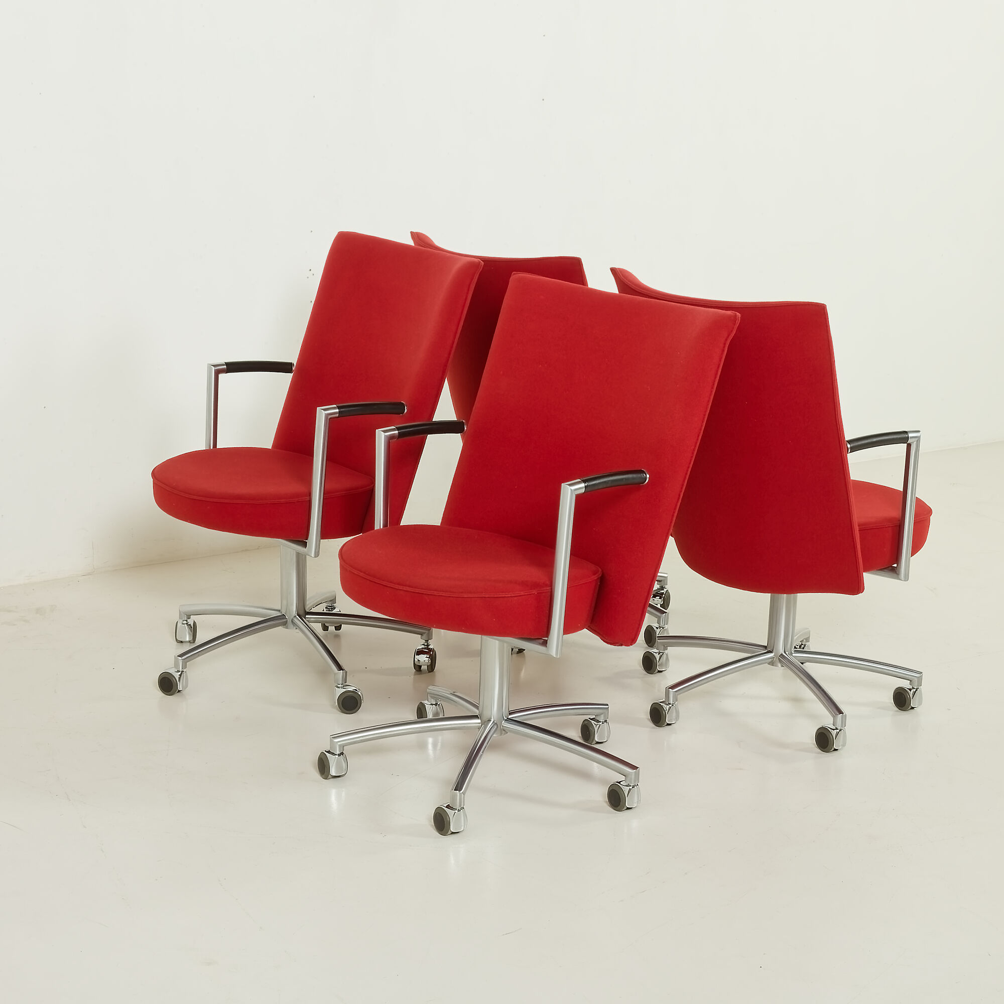 Erik Jørgensen “Partner” chairs by J. Foersom & P. Hiort-Lorenzen, set of 4, Denmark, 1970s