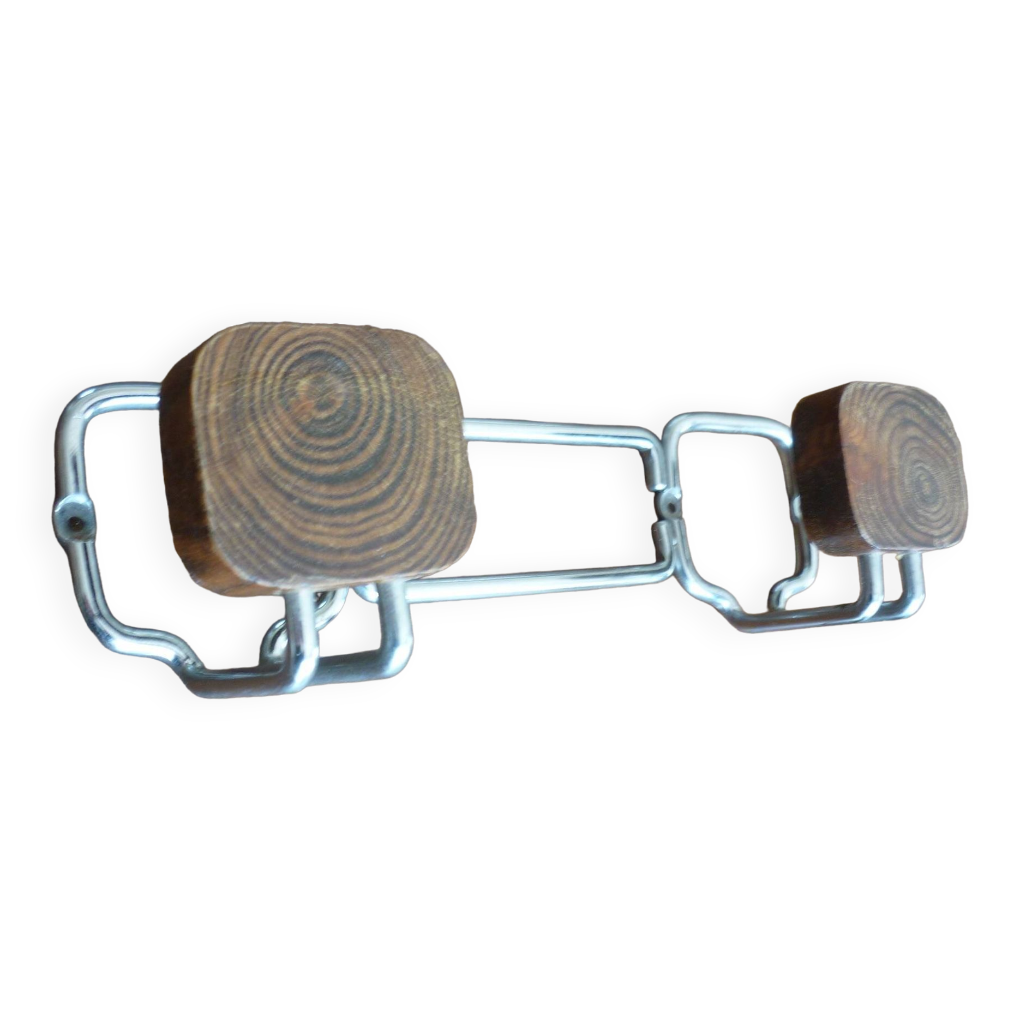 Coat rack with 2 wooden hooks 1970