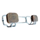 Coat rack with 2 wooden hooks 1970