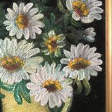 Tableau bouquet de fleurs blanches cadre doré