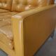 Florence Knoll two-seater sofa in mustard yellow leather, 1970