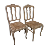 2 oak chairs Louis XV style mulched aerogummed