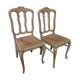 2 chaises chêne style Louis XV paillés aérogommés