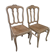 2 chaises chêne style Louis XV paillés aérogommés
