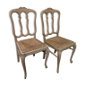 2 chaises chêne style Louis XV paillés aérogommés