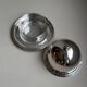 Olry Italy silver-plated presentation bell with tray and glass.
