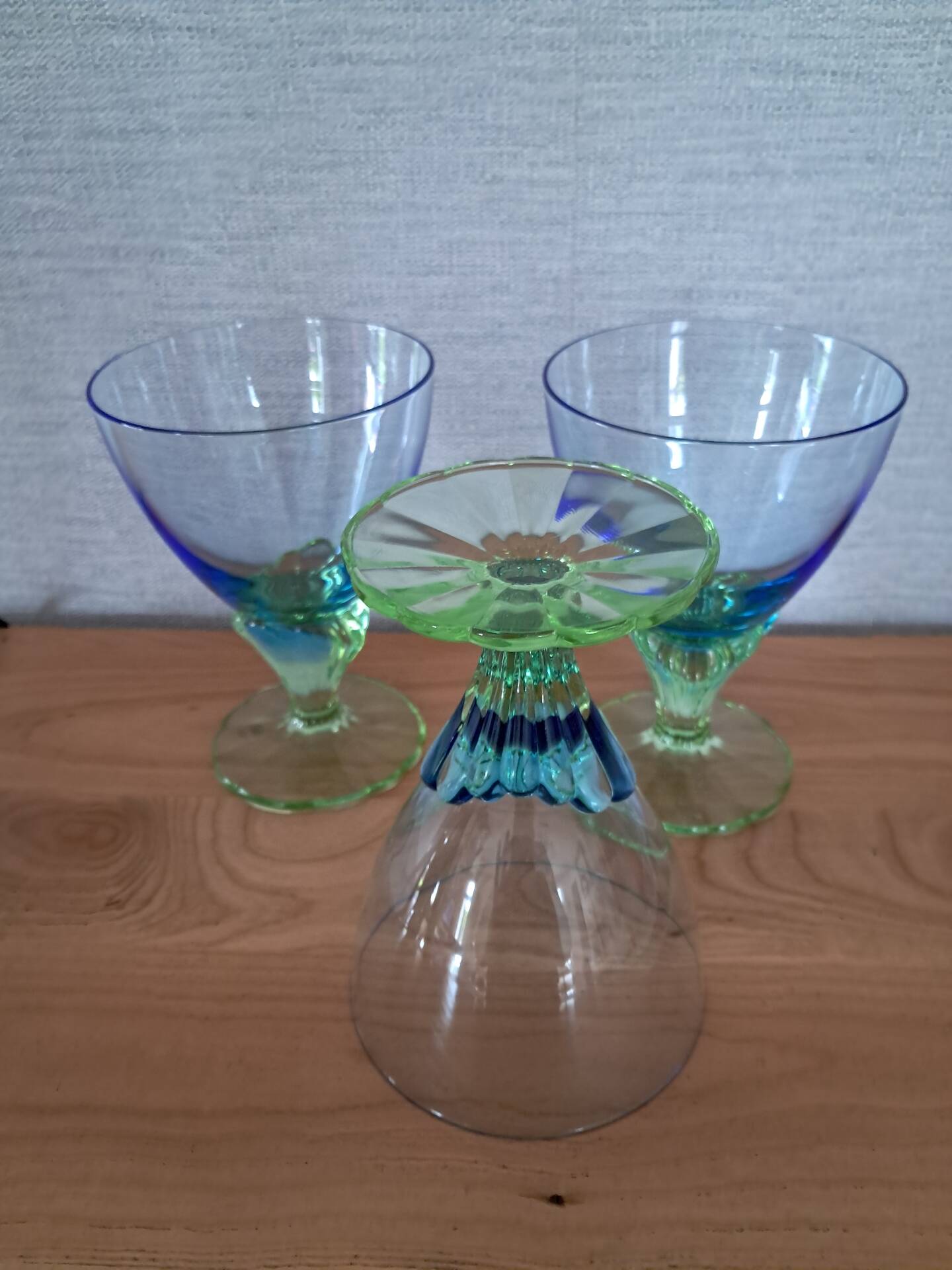 3 verres Bormioli Rocco Bahia années 80