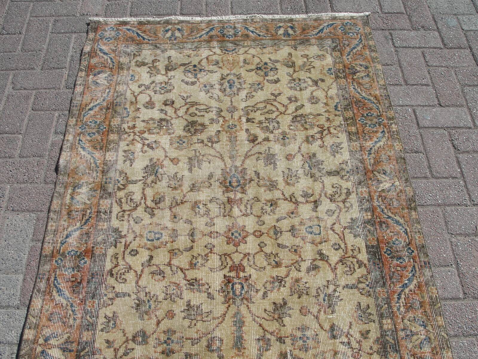 4x6 Turkish handwoven area kilim rug, Turkish wool rug