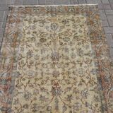 4x6 Turkish handwoven area kilim rug, Turkish wool rug