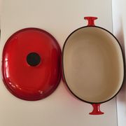 Oval casserole in red enamelled cast iron Enzo Mari La Mama 25