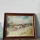 Painting of a Basque shepherd and his cows / antique oil painting