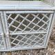 Vintage white rattan wall shelf