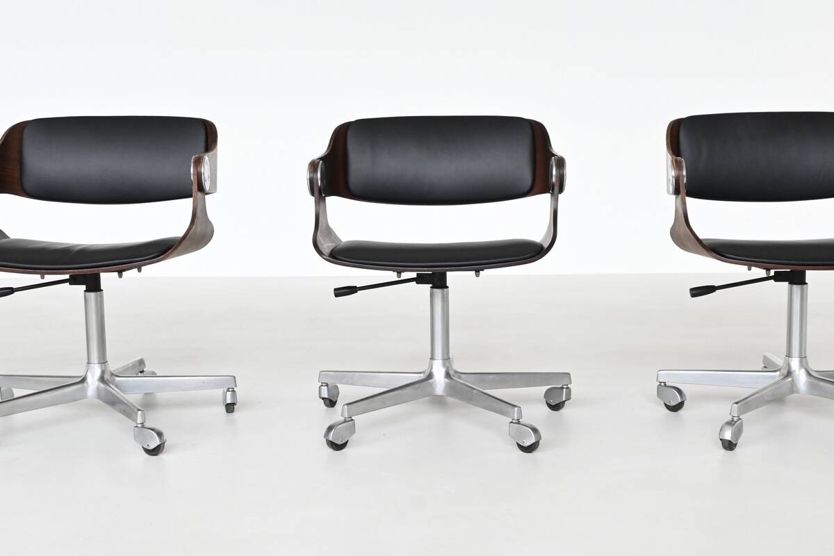 Eugen Schmidt set of six dining or conference chairs in teak Germany 1965