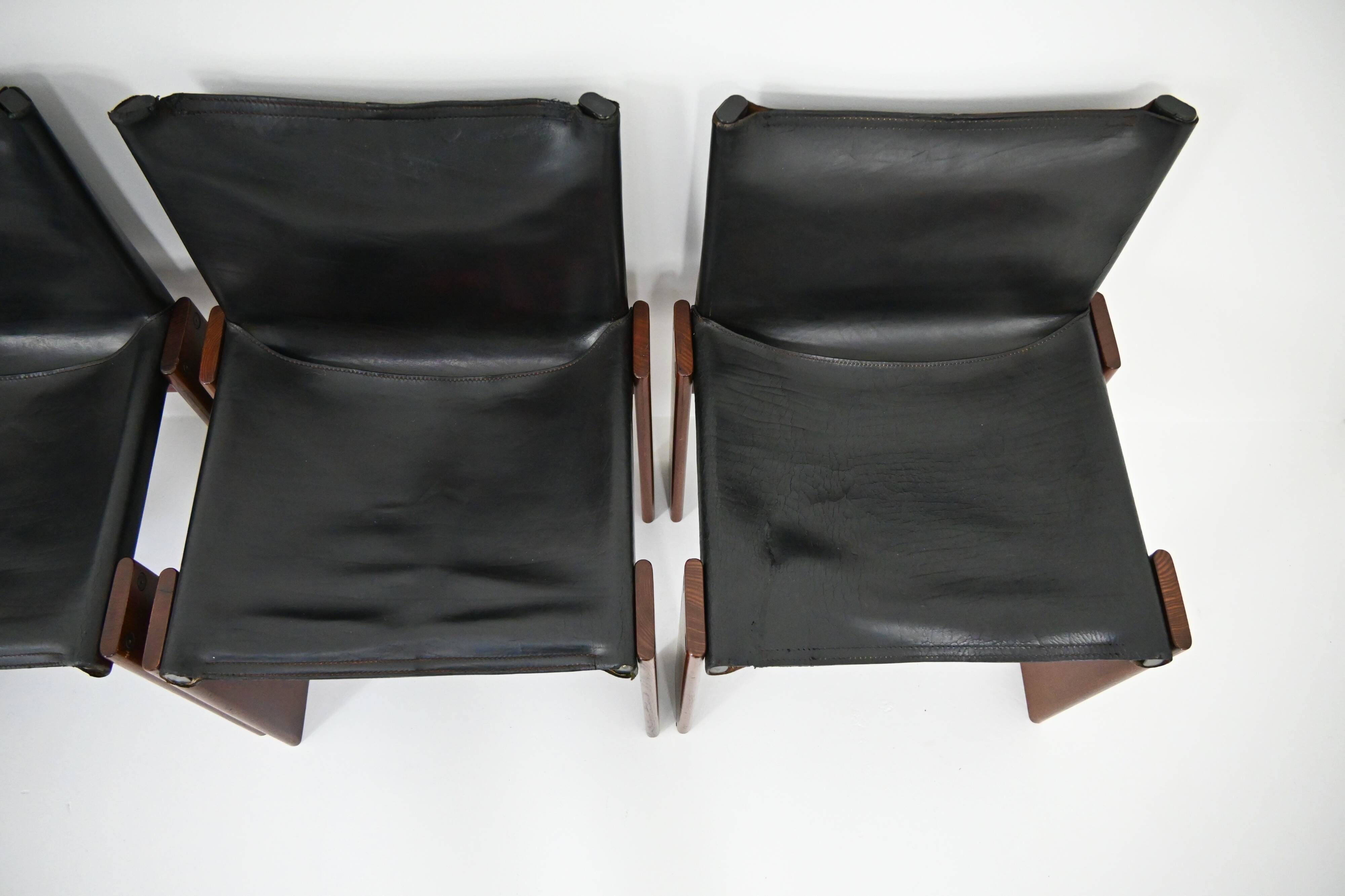 Set de 6 chaises Monk par Afra & Tobia Scarpa pour Molteni, années 1970