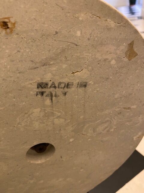 Travertine steel floor lamp