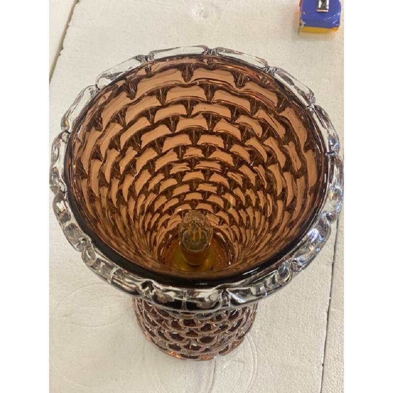 Contremporary" Rostrato" Fumè Murano Glass Table Lamp