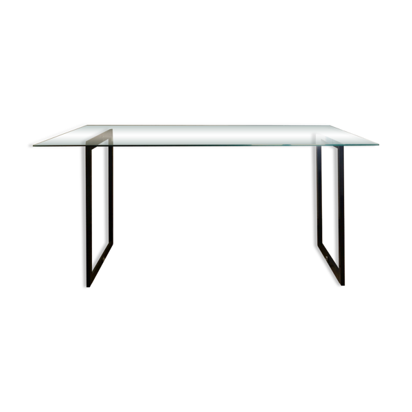 Bureau en métal et verre