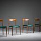 Chaises de salle à manger en similicuir vert botanique, années 1970, lot de 4