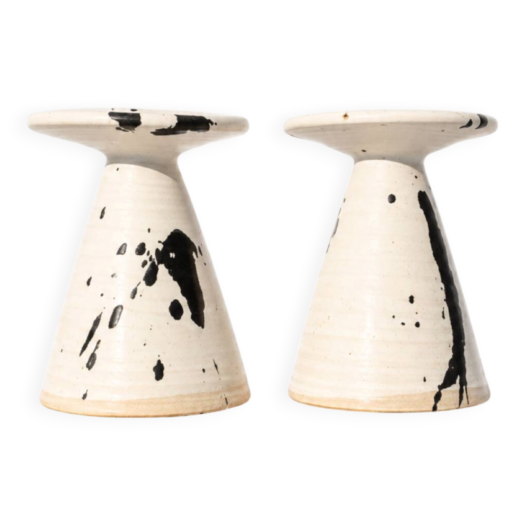 Karsten Nielsen KN Denmark Rare Postmodern Splatter Ceramic Candlestic
