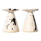 Karsten Nielsen KN Denmark Rare Postmodern Splatter Ceramic Candlestic
