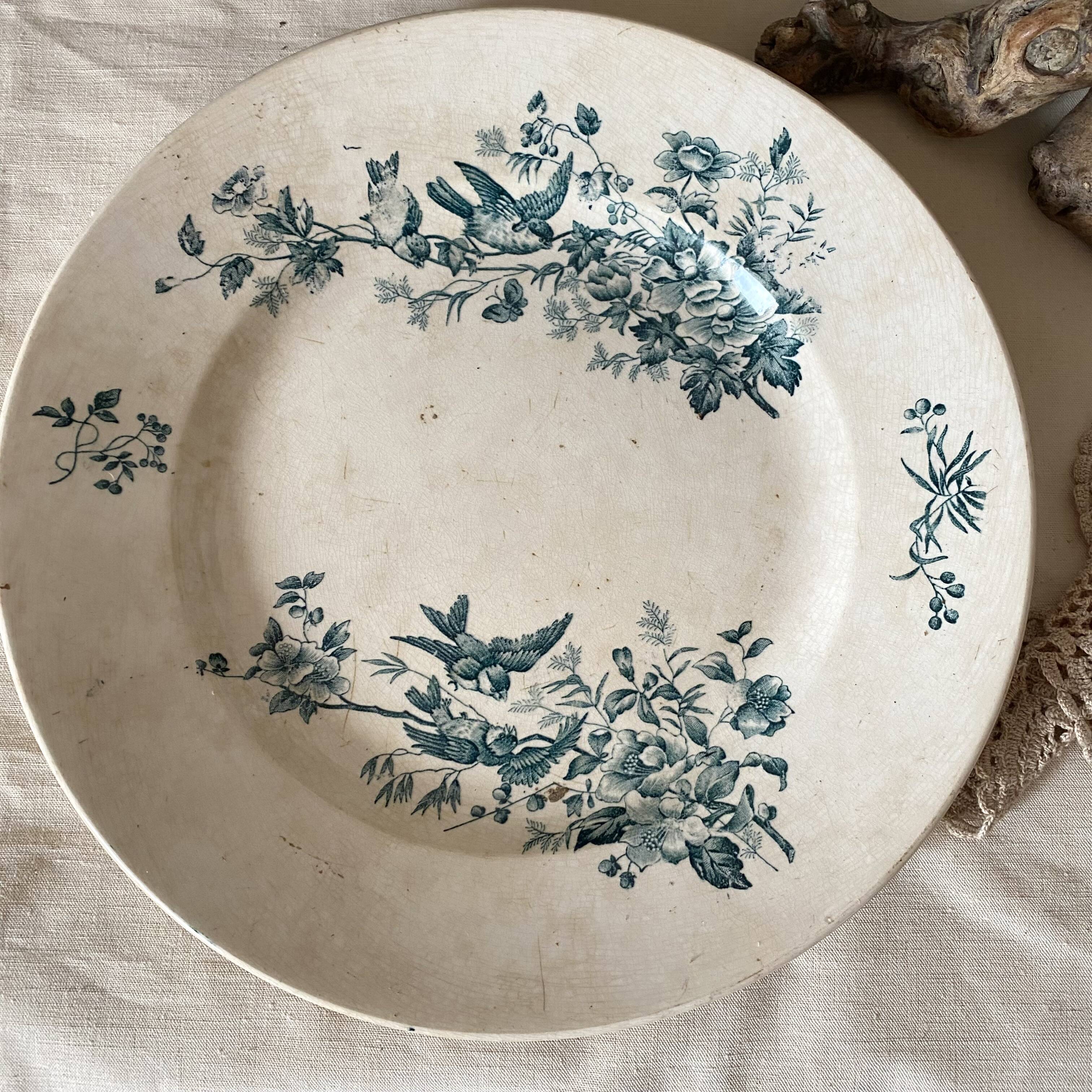Plat rond en terre de fer Longwy "Mignon"
