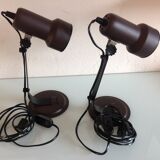 Pair of bedside lamps Metal vintage 70s spots