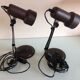 Paire de lampes de chevets spots en métal vintage années 70
