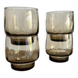 4 verres fumés vintage