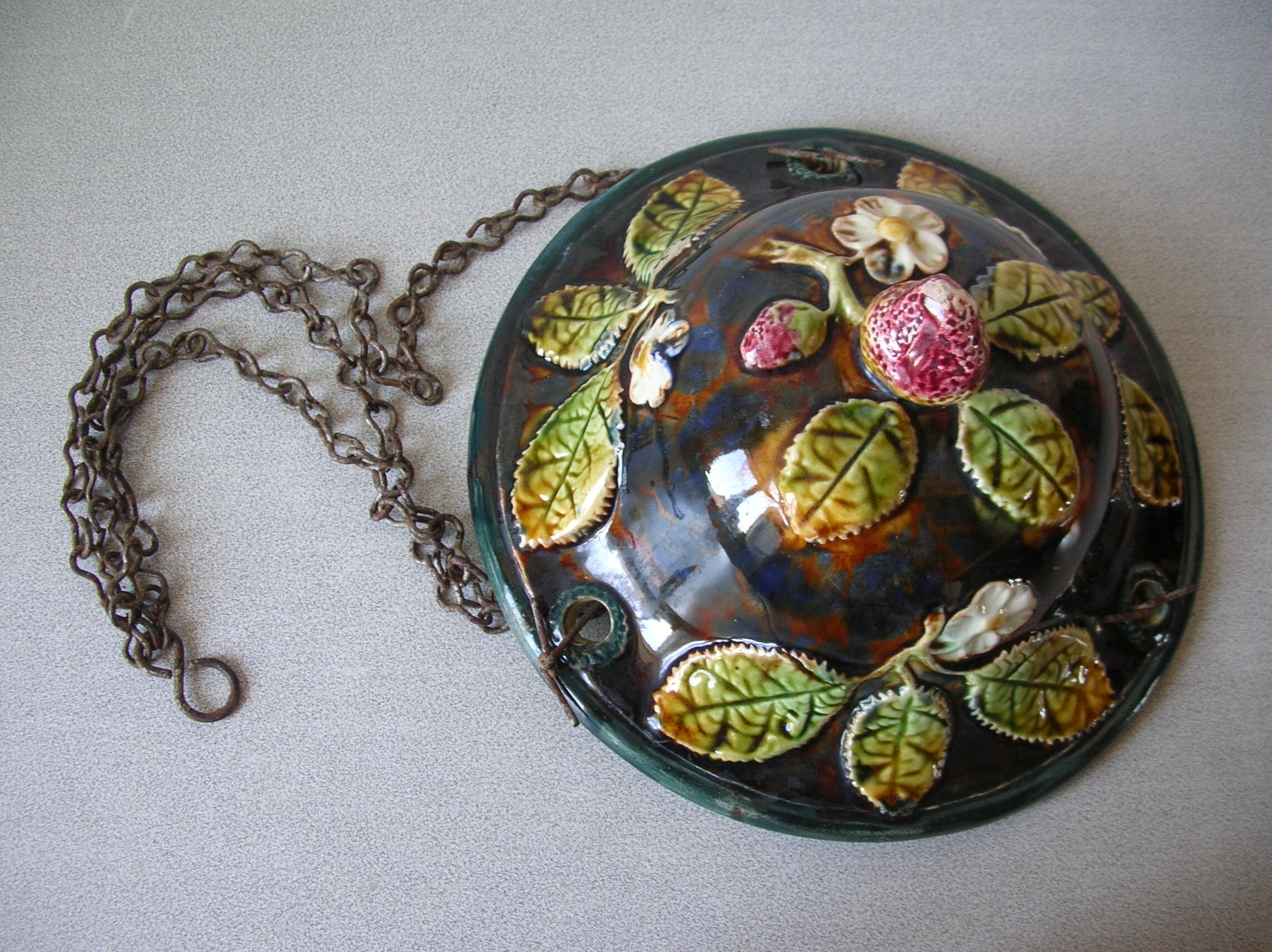 Old suspension basin planter slurry floral decoration art deco winter garden veranda