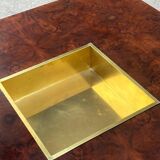 Table Willy RIZZO placage de loupe Mario Sabot 1970