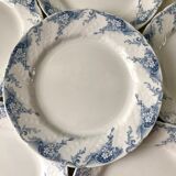 set of 6 flat plates in Iron Earth K&G Lunéville model "Angèle" late 19th century