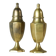 Pair of patinated brass salt and pepper shakers, 20th century.