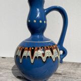 Small ethnic blue ceramic jar / vase